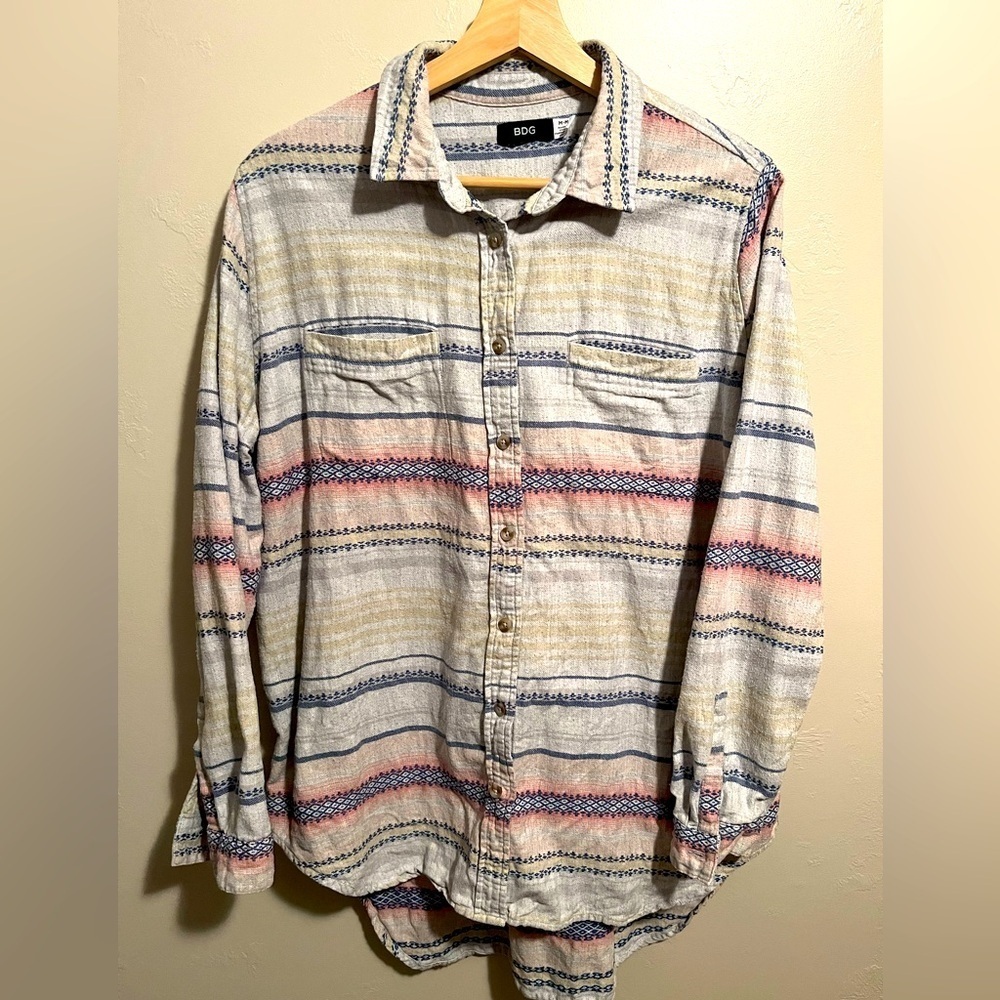Urban Outfitters BDG Tribal Print Button Up